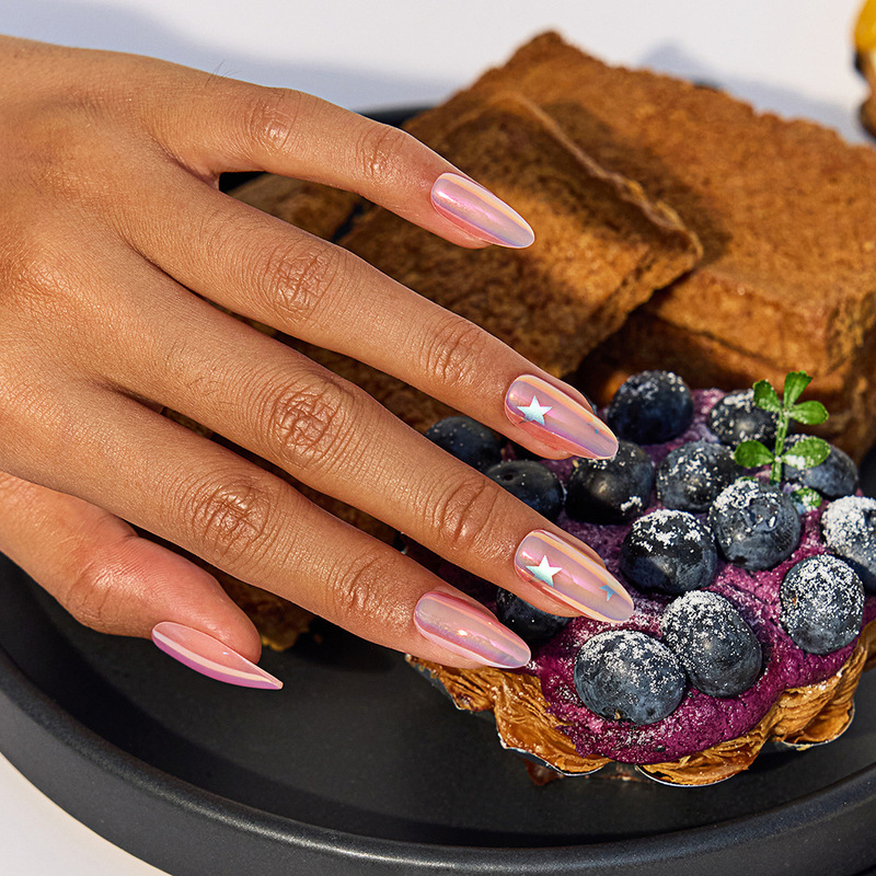 Wearable Nails, Customized Nails, Classy Beauty Area Almond Nails, Classy Coated Manicure, Fake Nail Design and Processing Factory