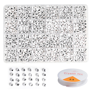 �׵׺��ֲ�ɫӢ����ĸ�鴮��26������ĸ7MM�A���ֹ�����DIYɢ����