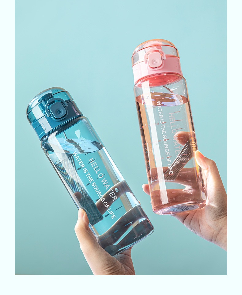 Cross-border frosted sports water bottle high-end large capacity portable student outdoor cup water bottle