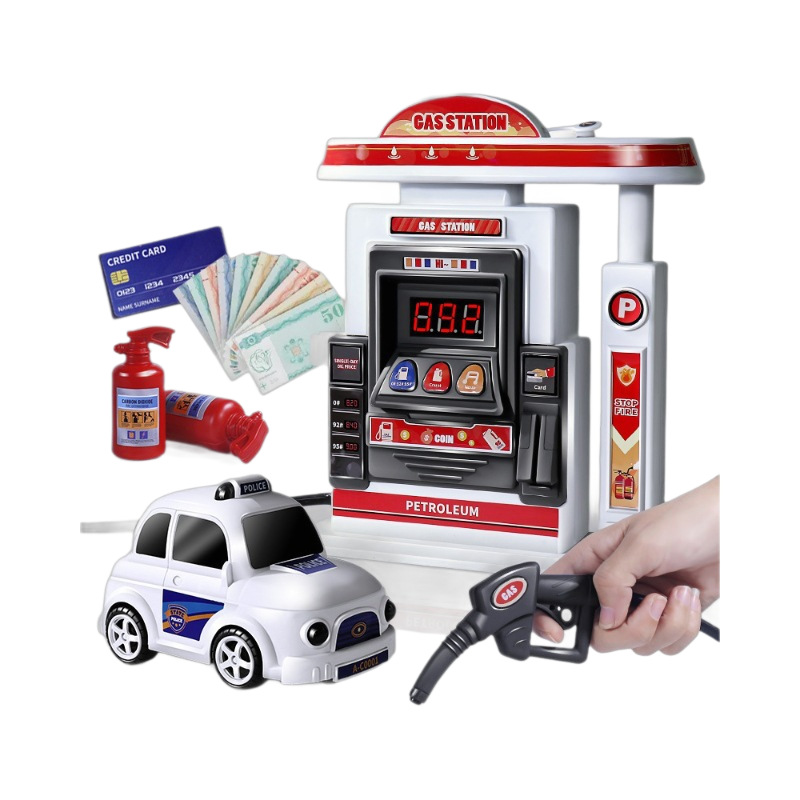 Transfronterizos eléctricos infantiles simulación de automóviles estación de servicio juguetes tarjeta inteligente deslizante simulación de conducción cinturón de estacionamiento de policía