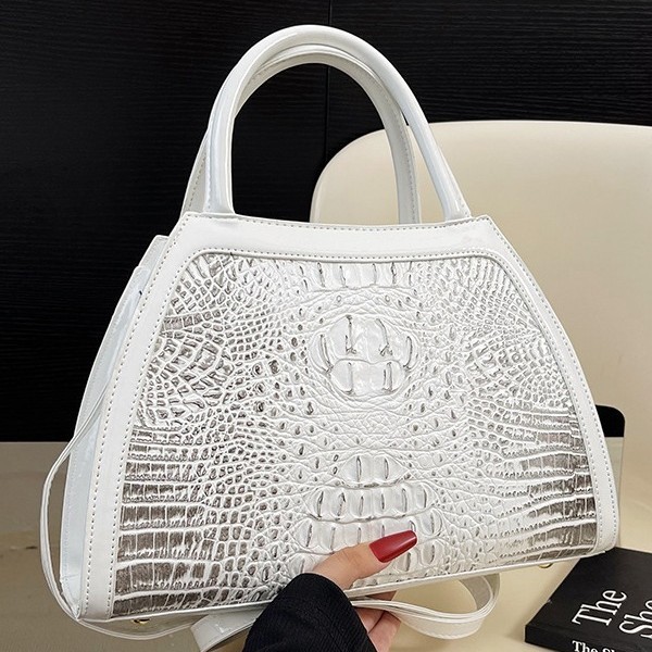 2023 Bolsos transfronterizos europeos y americanos Moda femenina Patrón de cocodrilo Bolsa de concha Bolso de madre de un solo hombro retro clásico Comercio exterior