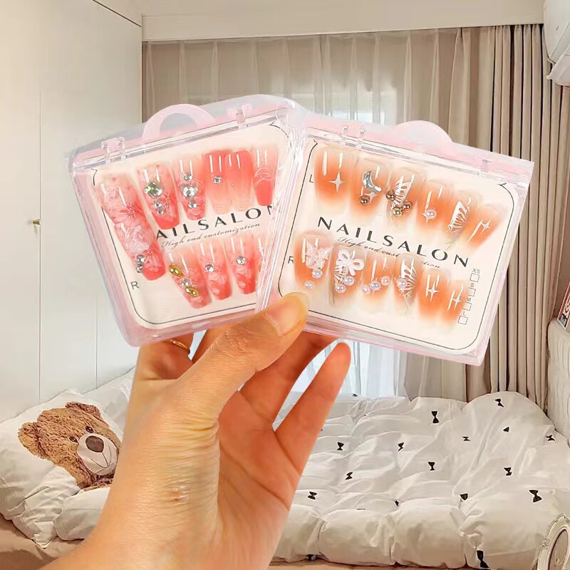 Color Diamond long nail beauty stickers wear nail fake nail full stickers point diamond nail beauty piece small fresh beauty transparent seamless nail beauty Color Diamond long nail beauty stickers wear nail fake nail full stickers point diamond nail beauty piece small fresh beauty transparent seamless nail beauty