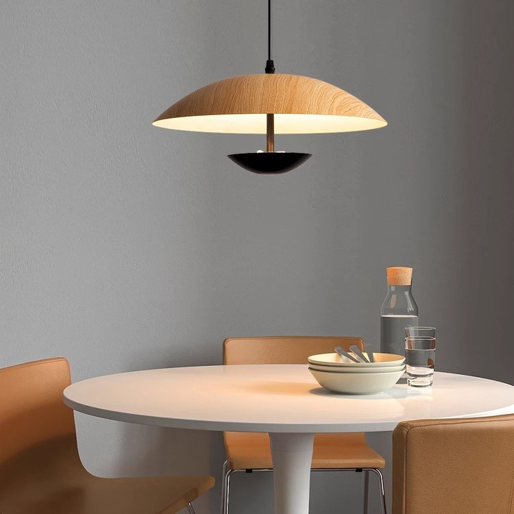 Lámpara de araña para restaurante, estilo madera natural, arte en madera nórdico japonés, lámpara para barra de comedor, accesorios de iluminación Zhongshan de diseño moderno y sencillo