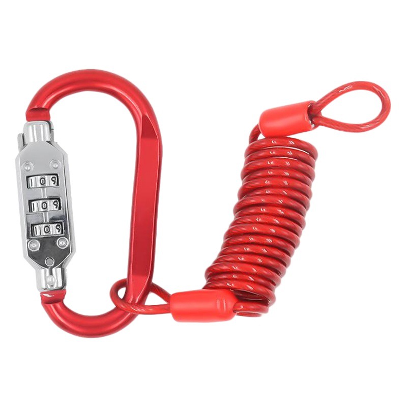 ワイヤーロープカラビナD型バックルパスワードロック南京錠亜鉛合金ヘルメットロックデジタルロックスポットセパレートロック