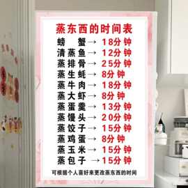 蒸煮东西的时间表挂图家用做饭的小妙招对照表图片墙贴不干胶贴纸