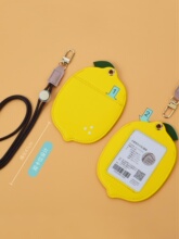 ✅卡通水果证件卡套创意个性pu皮工作牌胸牌挂脖挂绳学生证公交卡