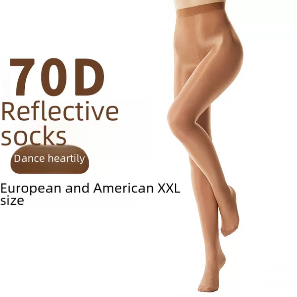 Shaping Tights Shiny Reflective Socks for Aerobics, Wearable Outside, Popular in Europe and America, Xxl70D