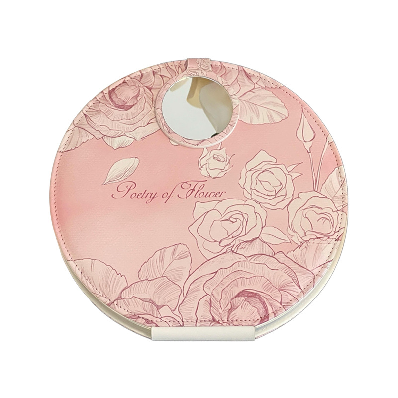 Espejo de maquillaje LED con lámpara dormitorio de estudiantes de escritorio de escritorio, espejo plegable portátil, pequeño espejo encantador