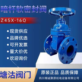 国标天津塘沽一阀暗杆软密封闸阀Z45X-16锁闭阀塘沽阀门