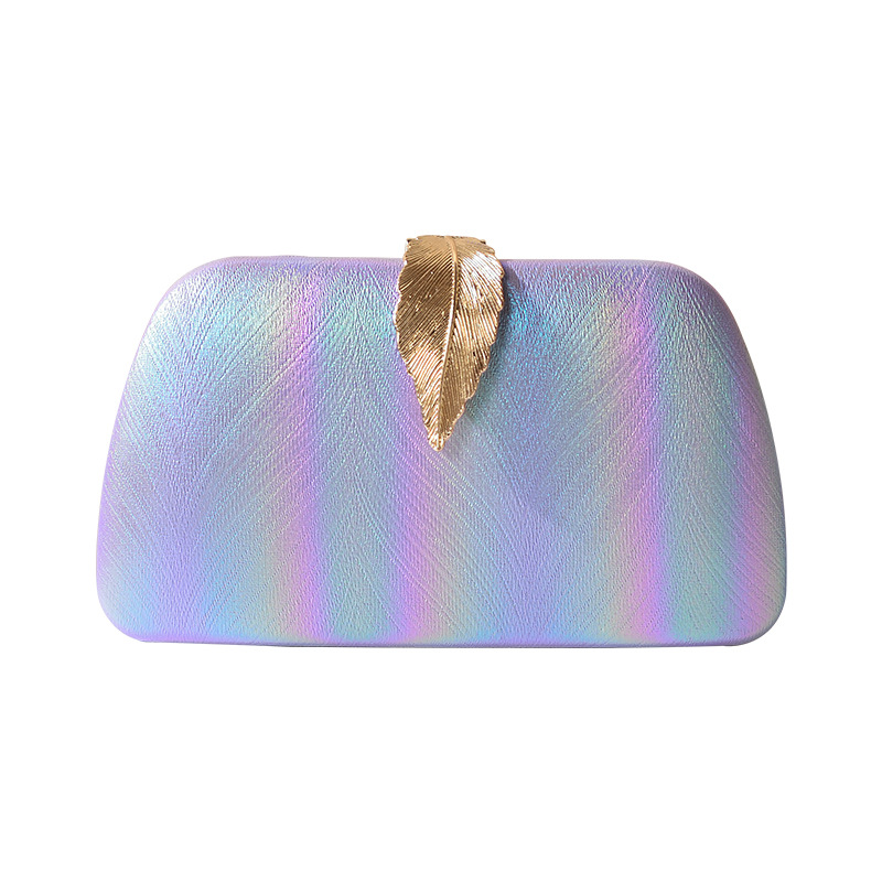 Estilo coreano de moda creativa bolsa de cena de hoja bolsa de teléfono móvil de las niñas desmontaje cadena gradiente nueva bolsa de banquete de mano