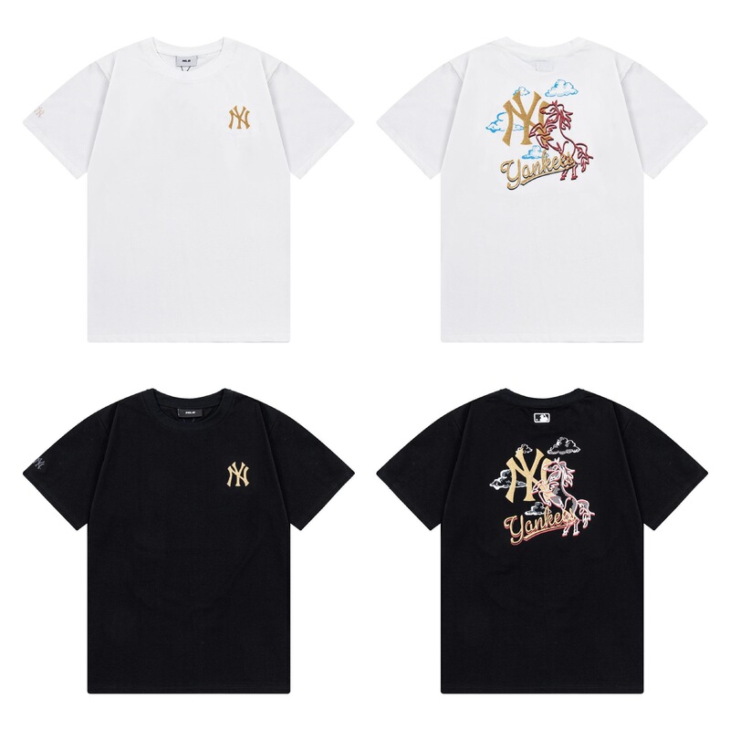 2026 Spring/Summer New Mlb Fashion Couple Versatile Cartoon Print T-Shirt Collection Trendy Brand Year of the Horse Cartoon Short Sleeve 2026 Spring/Summer New Mlb Fashion Couple Versatile Cartoon Print T-Shirt Collection Trendy Brand Year of the Horse Cartoon Short Sleeve