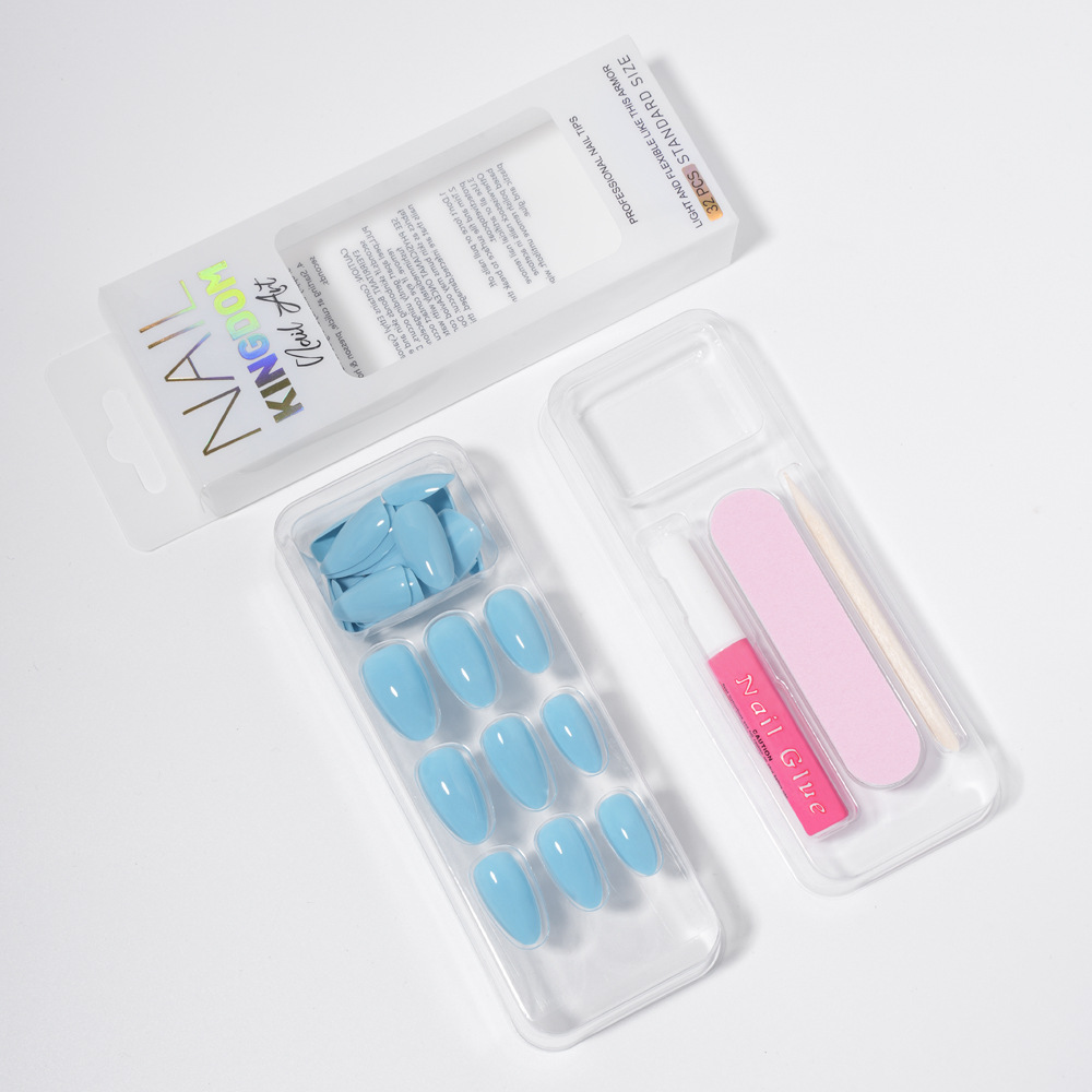 Uñas postizas desmontables estilo europeo y americano, color sólido, aurora, cortas, al por mayor