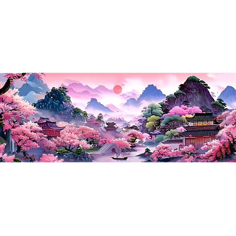 Transfronterizo Amazon pintura de diamantes fábrica de explosión venta directa pintura de diamantes DIY paisaje decoración pintura colgar paquete de herramientas '