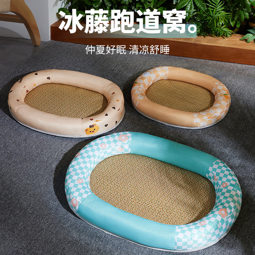 New pet mat, summer cooling pet mat, oval track kennel, thickened kennel, pet supplies cross-border wholesale