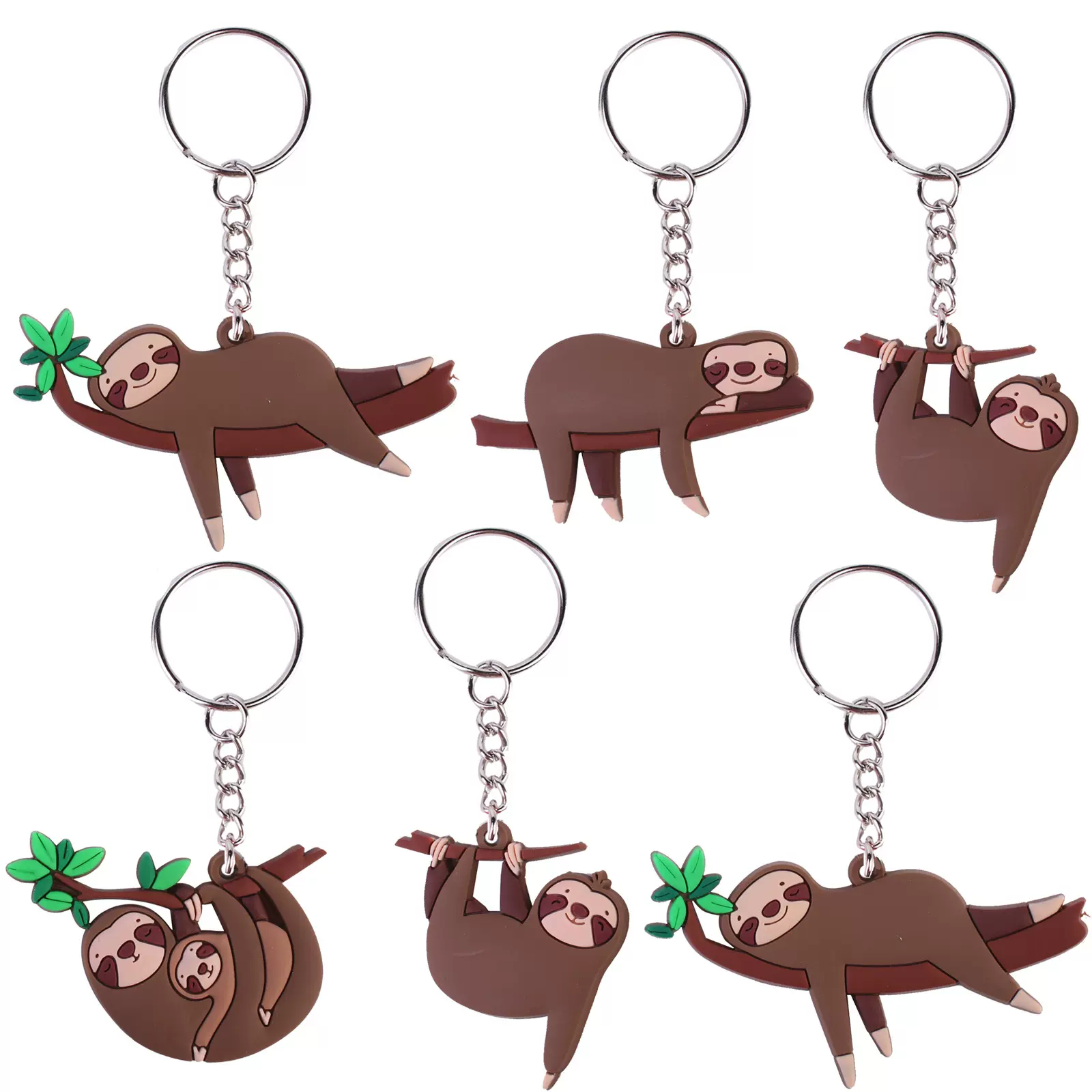 pvc钥匙扣树懒树懒宝宝森林动物书包挂件DIY现货批发挂饰装饰品宝