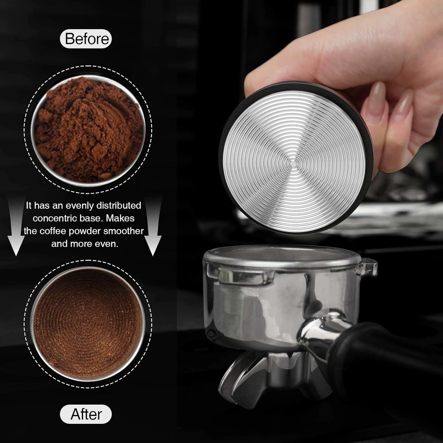 Elastic coffee machine stainless steel, Amazon, 58mm