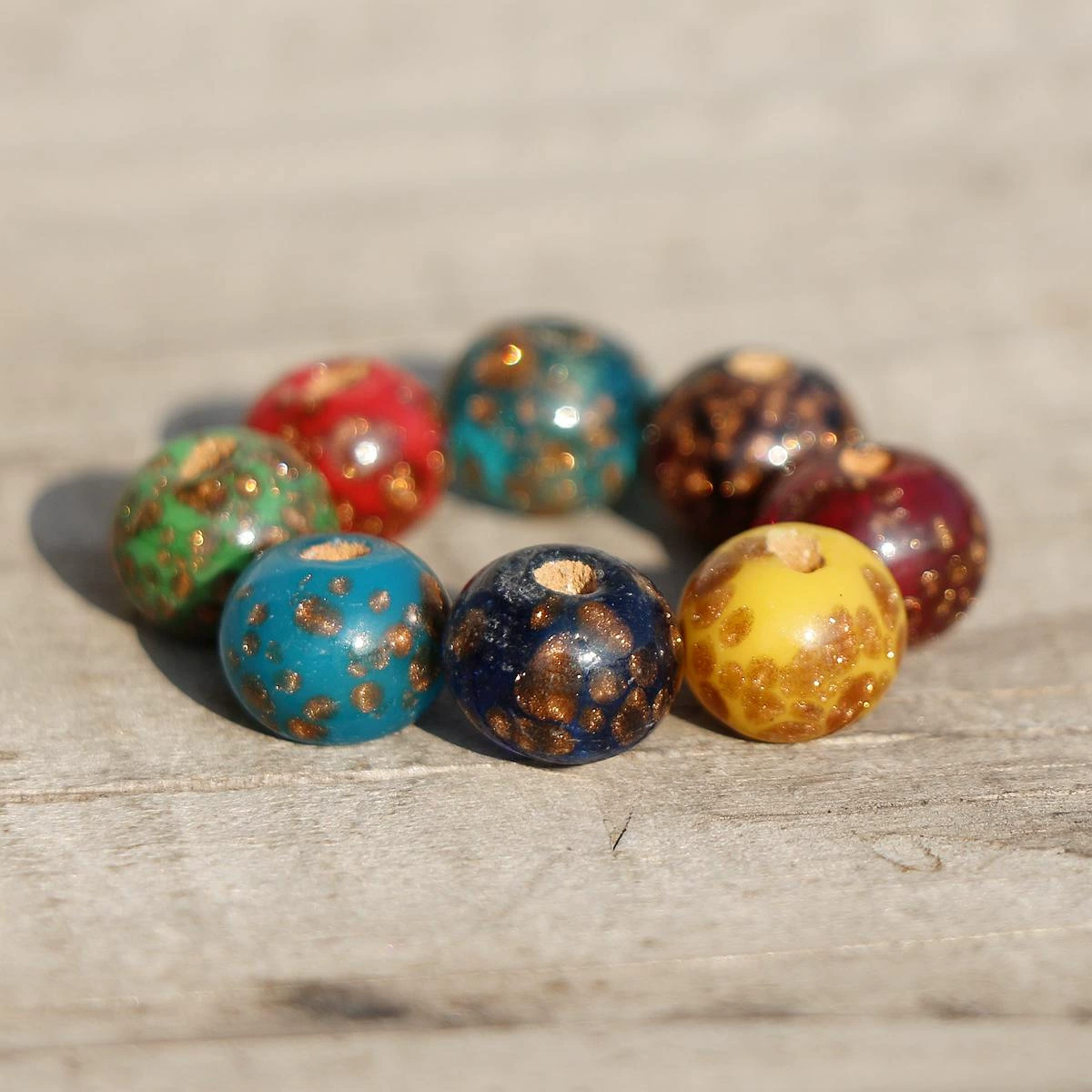 Свободные бусины «сделай сам» для поделок, аксессуары, старое стекло ручной работы, 10 мм, разноцветные круглые бусины из стекла Венеры.
