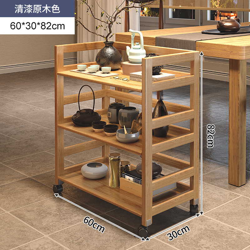 Estante para juegos de té de madera maciza, carrito pequeño, estante de almacenamiento para tazas de té, mesa de té móvil, gabinete de té para el hogar, mesa de té