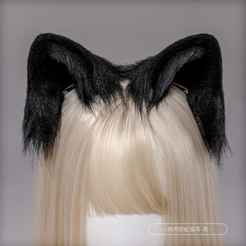 ドロップシッピング日本ロリータ獣耳ヘッドバンド、猫耳ヘアバンド、ヘアピン、両用アクセサリー、手作り|undefined