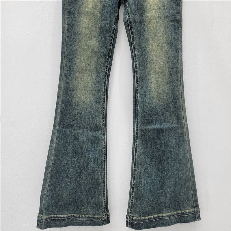 Jeans Acampanados Estilo Horseshoe de Mezclilla Elasticada con Cintura Alta