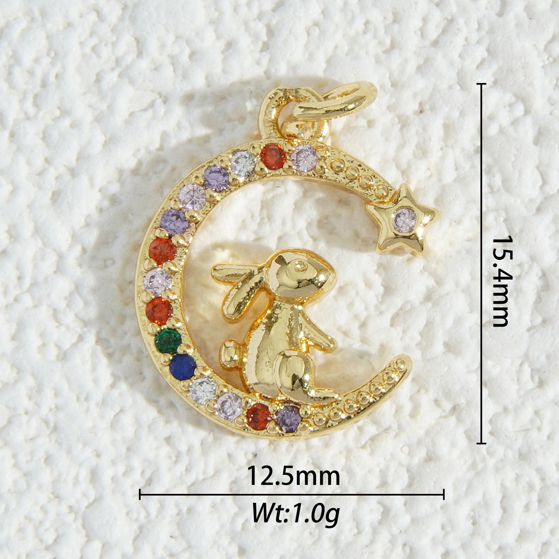 18K oro micro-cristalino accesorios de piedra estrella luna mariposa flores amor colgante DIY collar material pendientes