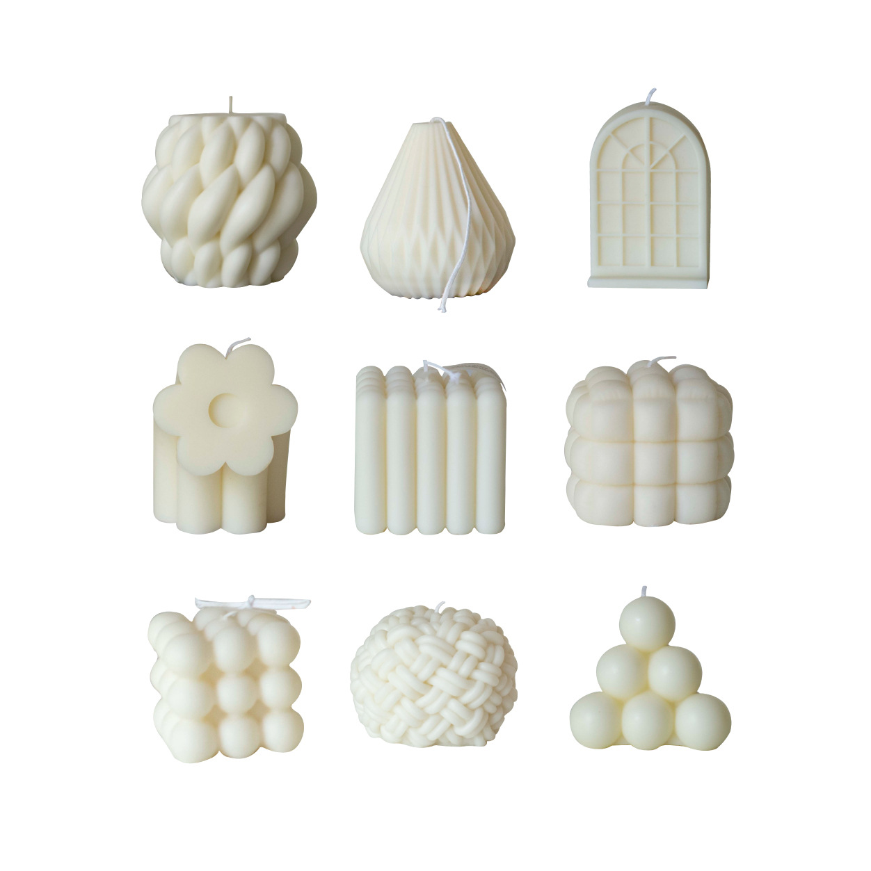 Nordic avanzada ins estilo Corea del Sur original geométrica decoración hecha a mano de la vela blanca lechosa vacaciones aromaterapia regalo