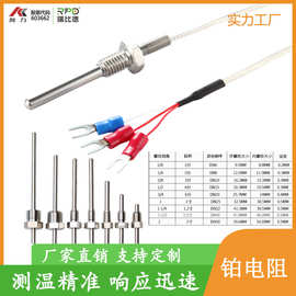 防水固定螺纹Pt100铂热电阻温度传感器K/E型热电偶温度探头工厂