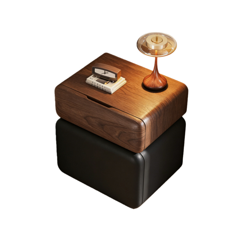 Mesa de cabecera ultra estrecha dormitorio doméstico 2026 explosión estilo medieval madera maciza pequeña cabecera estante gabinete de almacenamiento
