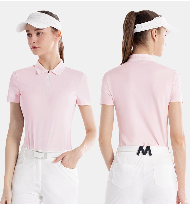 Áo polo tay ngắn thoáng khí nữ PGM mùa hè — YF670 [Cổ áo có gân/nhanh khô thoáng khí] POLO trắng, YF670 [Cổ áo có gân/nhanh khô thoáng khí] đá pha lê xanh POLO, YF670 [Cổ áo có gân/nhanh khô thoáng khí] POLO đen, YF670 [Cổ áo có gân/nhanh khô thoáng khí] hoa anh đào POLO chi tiết 5