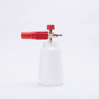 No. 4 aluminum red PA high-pressure washer transparent foam spray bottle, adjustable spray bottle, 1 liter large capacity, specialized for car washing (High pressure car wash water gun) - no-4-aluminum-red-1-liter-white-fat-pot