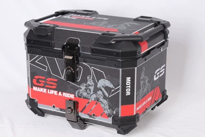 Clearance Sale: Motorcycle Aluminum Motorcycle trunk - mjw02-model-45lgs-black-and-red-supreme-versiontail-box