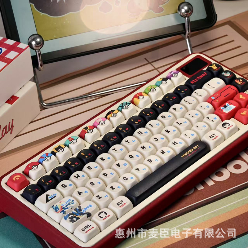 Pokemon Personalized Keycap Original Moa Adapted Mad68 Night Demon Ez63/Atk/Kzzi Red and Black Keycap Wholesale