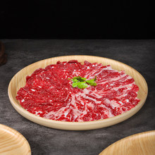 密胺仿木纹盘网红火锅店吊龙牛肉涮肉盘雪花肥牛盘双椒牛肉盘餐具