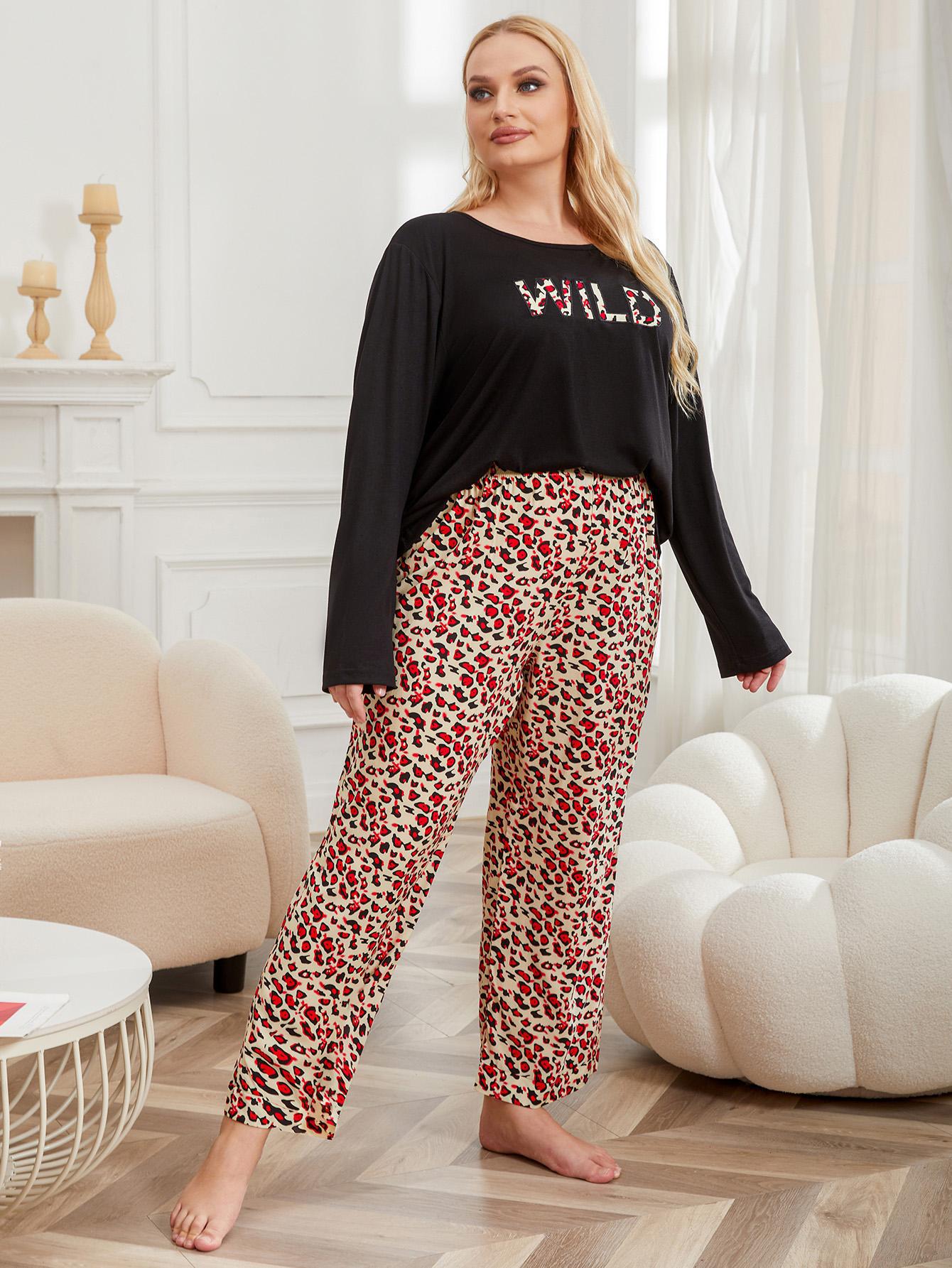 Large size pajamas for women, 200 pounds, chubby mm, autumn and winter long sleeved home clothing set_voghion.com
