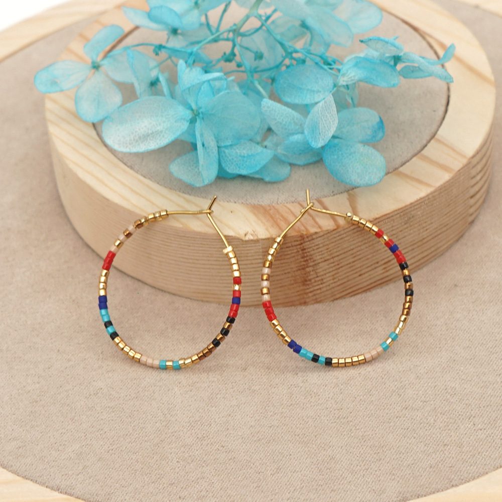 1 Pair Ethnic Style Circle Beaded Womenu0027S Earrings
