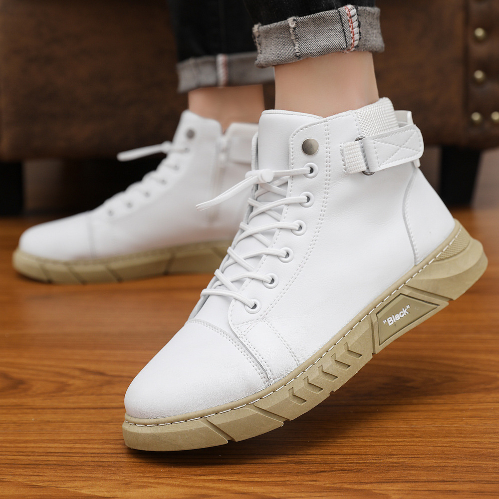 Zapatos de trabajo de otoño 2025 nuevo tipo de cremallera lateral de moda británica botas casuales Martin zapatos de hombre grandes transfronterizos