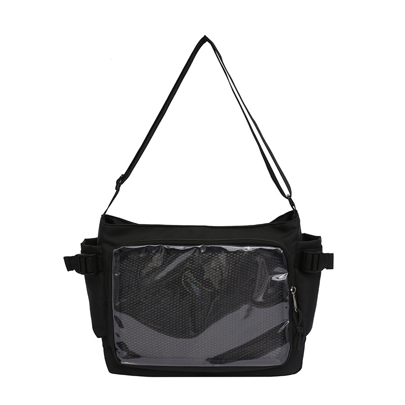 Bolsa de dolor de estudiantes de ultrafuego, bolsa de hombro visual transparente, bolsa escolar simple de gran capacidad, bolsa de dos dimensiones, bolsa de mano.