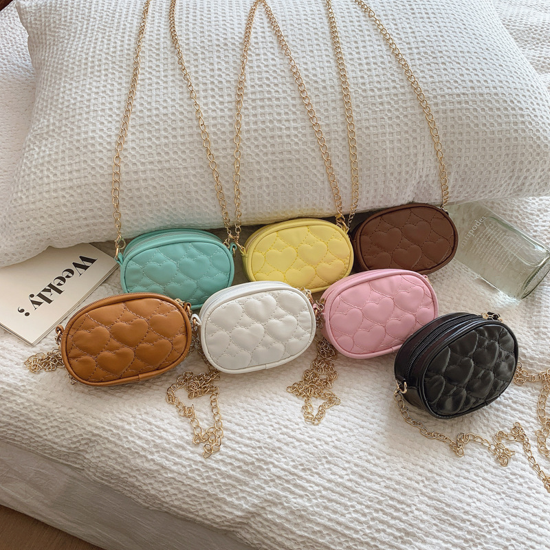 Dolce amor niña bolso de hombro bordado de moda, bolso de cadena para hombres y mujeres, bolso de cambio mini para niños