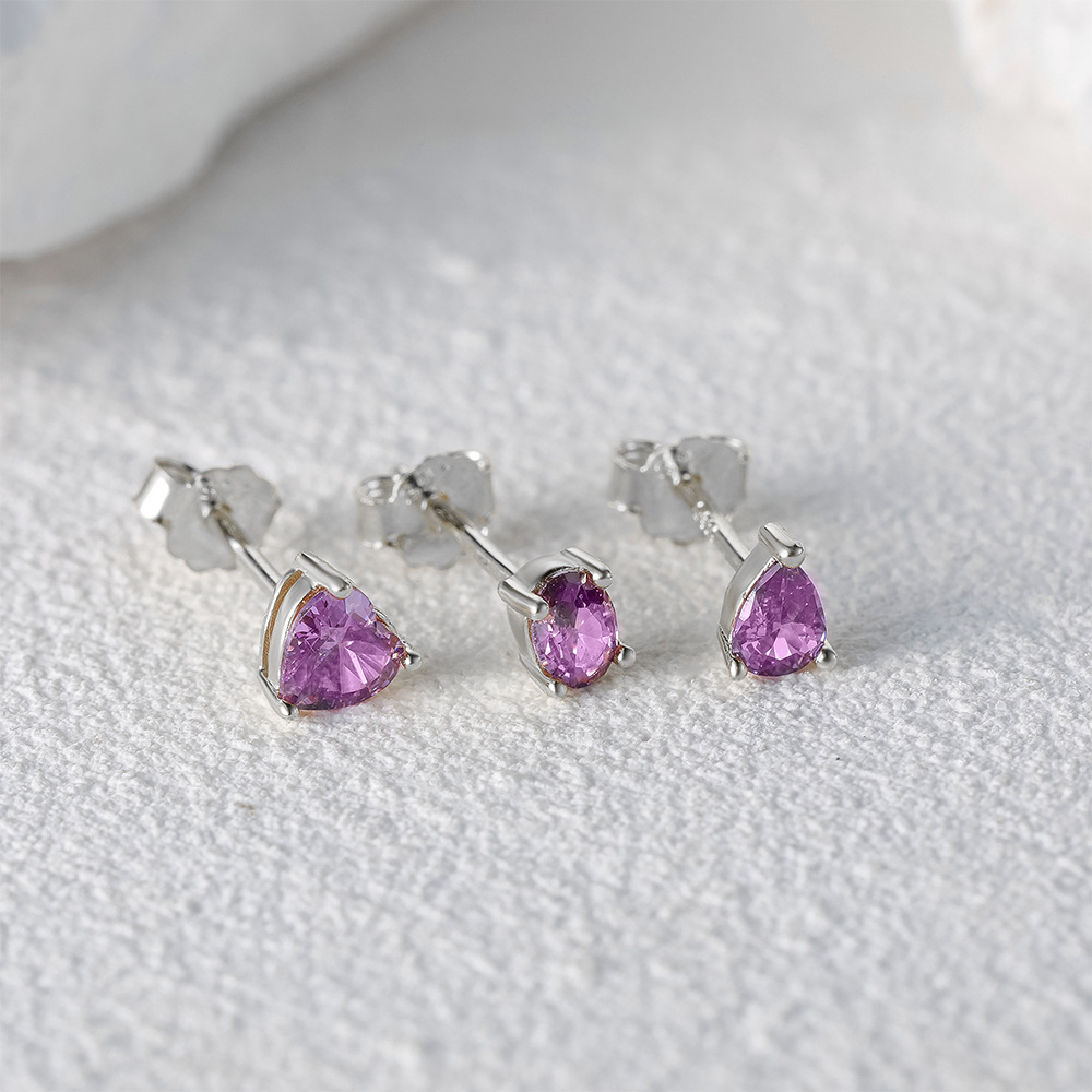 3g Weight Zircon Inlay Material Ear Studs Classification 3 Pieces Set Quantity Daily Occasion 925 Sterling Silver Material Geometric Pattern Women's Gender Plating, Inlay Design Simple Style Style 3 Pieces Set 925 Sterling Silver Zircon Geometric Ear Studs 18