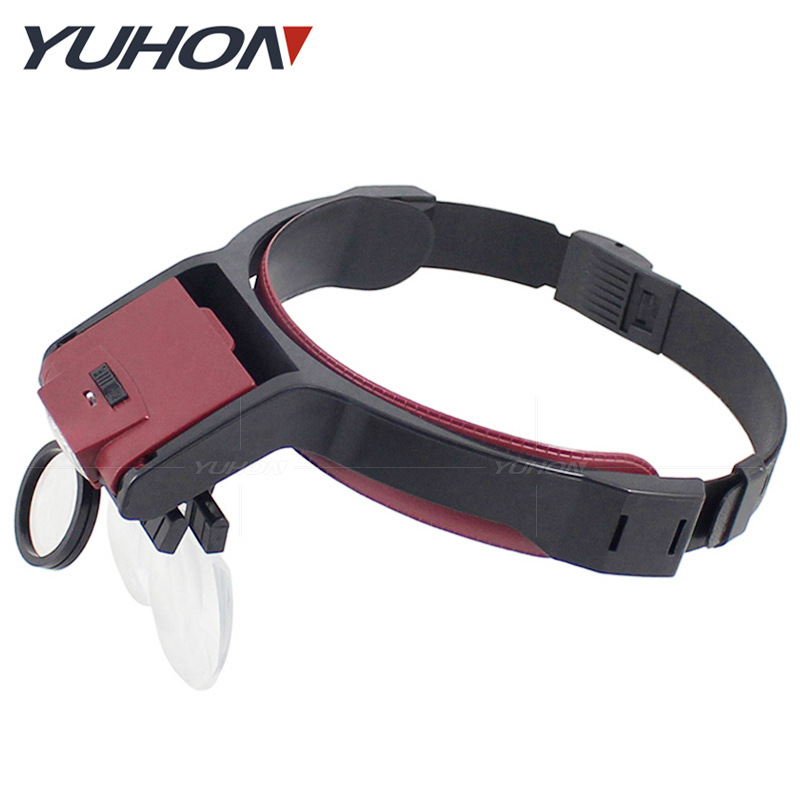 LED灯头戴式大镜面阅读鉴定维修美容检测五组镜片六种倍数放大镜