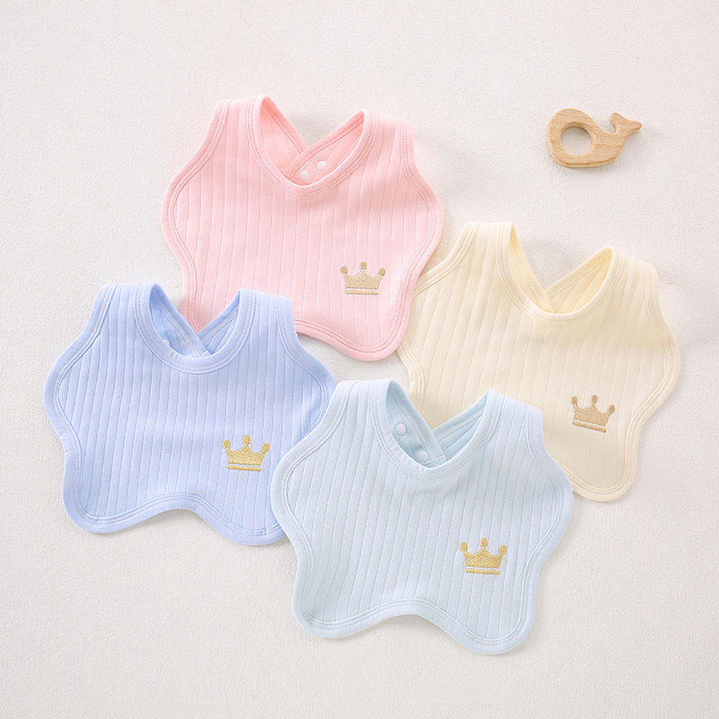 Baby Pure Cotton Bib Newborn Double-Layer Saliva Towel Class a Complementary Food Eating Bib Spit Milk Spring & Fall Petal Bib