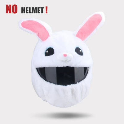 Animal Cute Hood Rabbit Mask Motosiklet dəbilqələri - white-rabbit