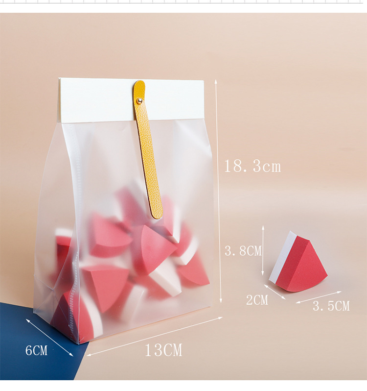 Double-layer Small Triangle Puff 20 Pieces Gift Box Ziplock Bag Non-latex Wet And Dry Puff display picture 3
