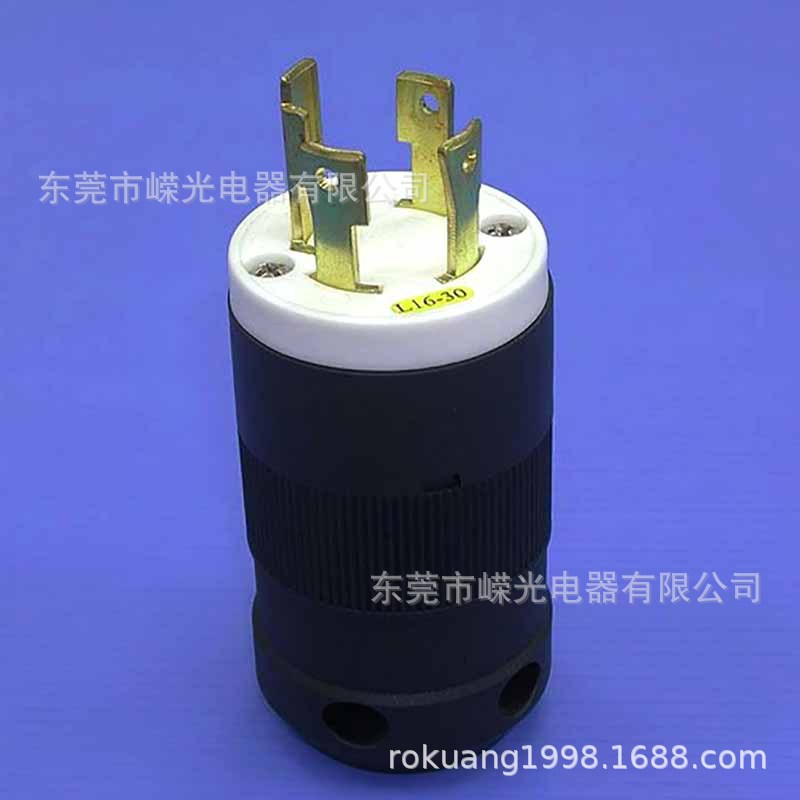 JT-1630LP NEMA30A 480V L16-30防脱落工业插头美国三相四线插头