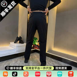 男士夏季冰丝速干工装裤宽松直筒潮流休闲裤