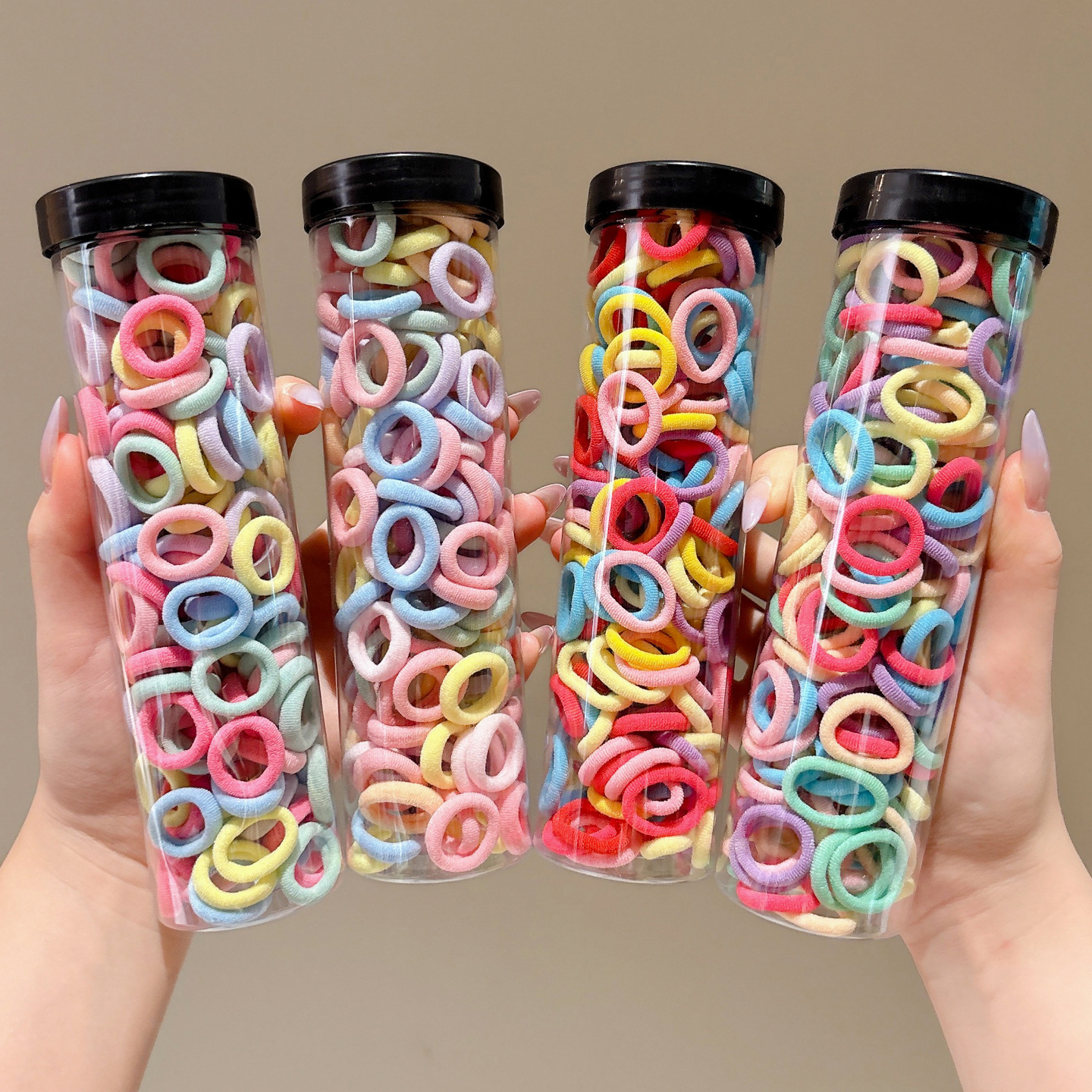 Anillo de cabello para niños niñas correa de cabello no daña el cabello para bebés anillo de toallas enlatadas corda de cabello pequeña cinta de color trenzado image 5