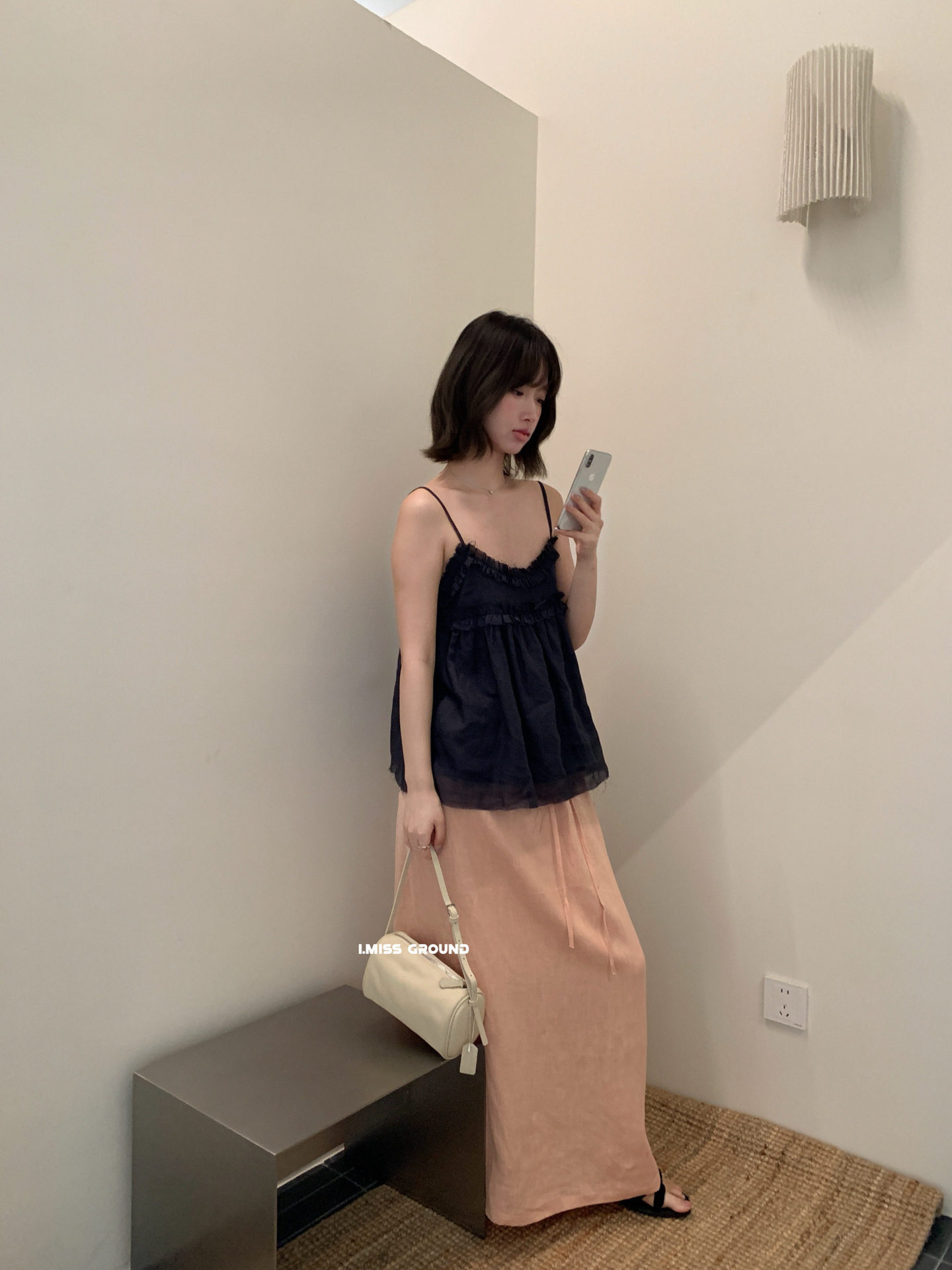 Áo hai dây nữ phong cách Hàn Quốc viền ren bèo nhún, mặc trong hoặc ngoài, che khuyết điểm, form suông — xanh đậm, xanh lam, màu hồng, Bột cam chi tiết 18