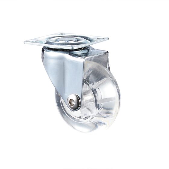 Factory direct crystal PU polyurethane transparent wheel 1.5 inch 2 inch 3 inch screw universal wheel universal furniture wheel