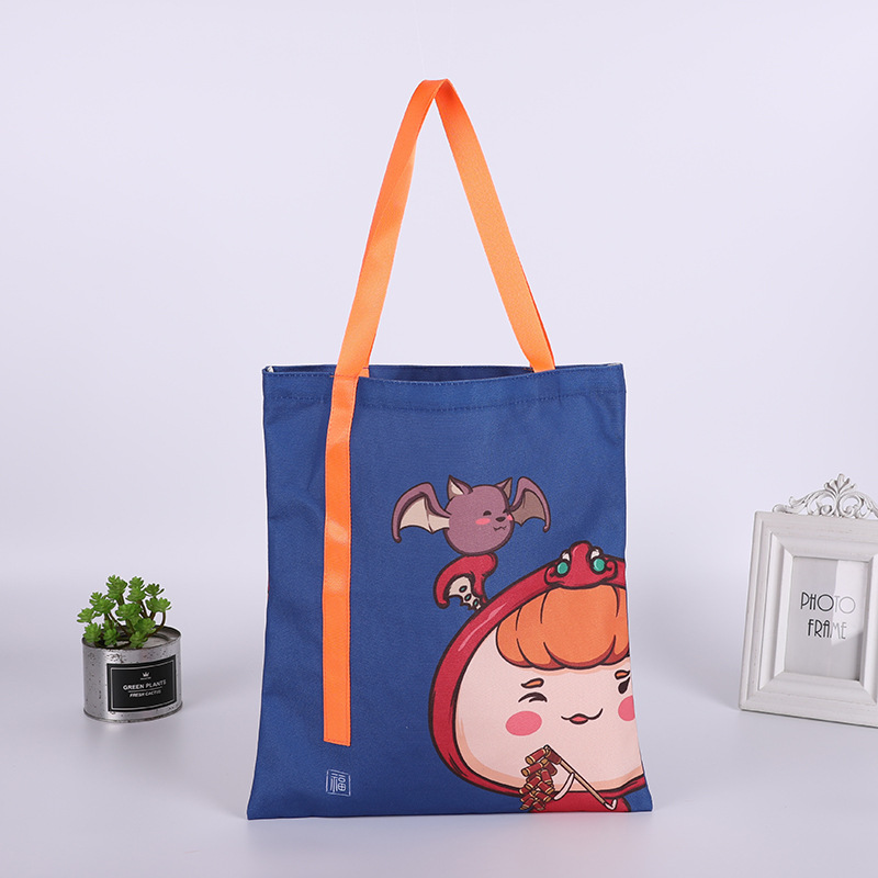 卡通帆布袋定制logo帆布抽绳袋棉布束口袋帆布包女手提空白帆布袋