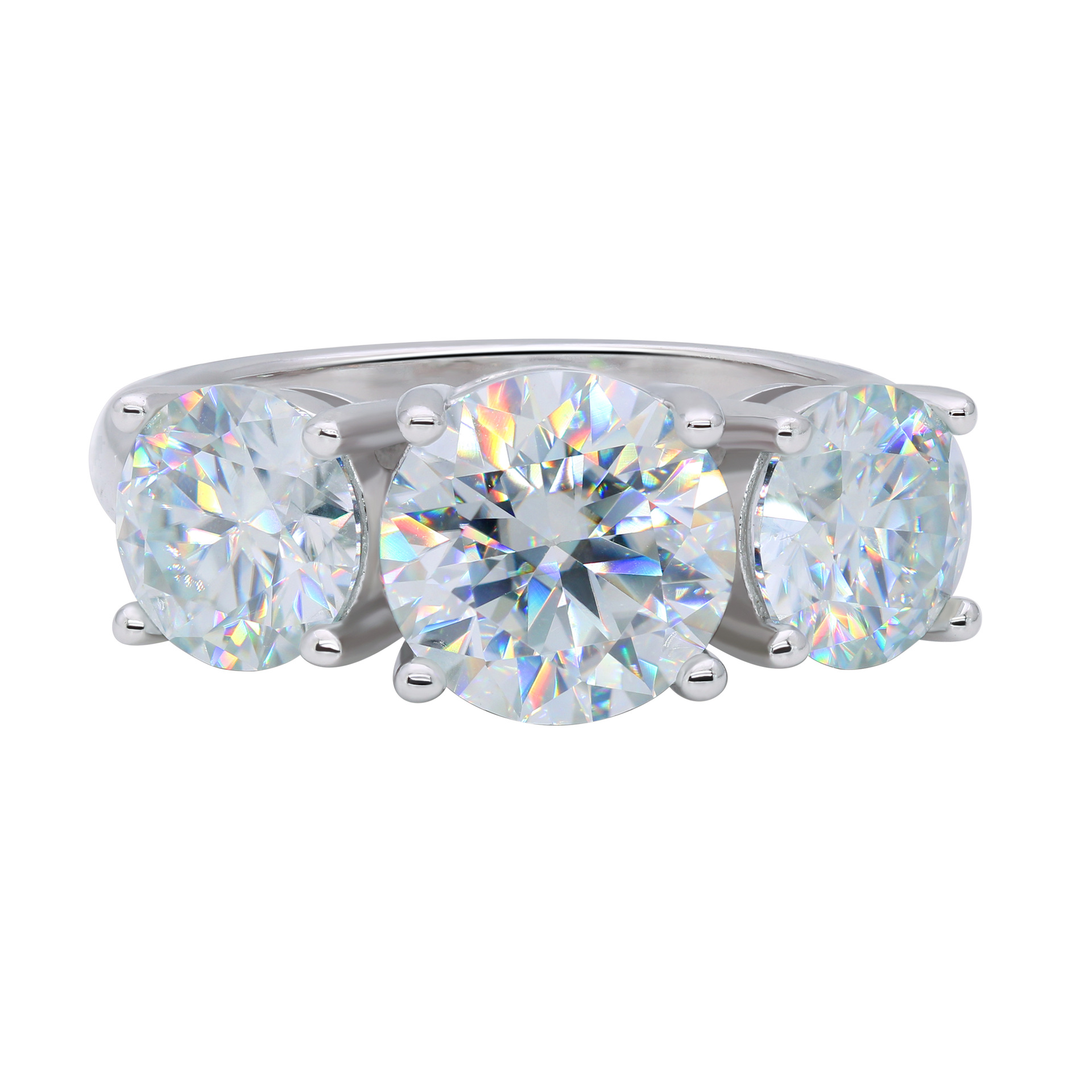 Women'S Gender GRA, Plating, Inlay Design Sterling Silver Moissanite High Carbon Diamond Rings Geometric